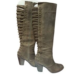 Carlos by Carlos Santana Taupe Heeled Boots with Western Charm